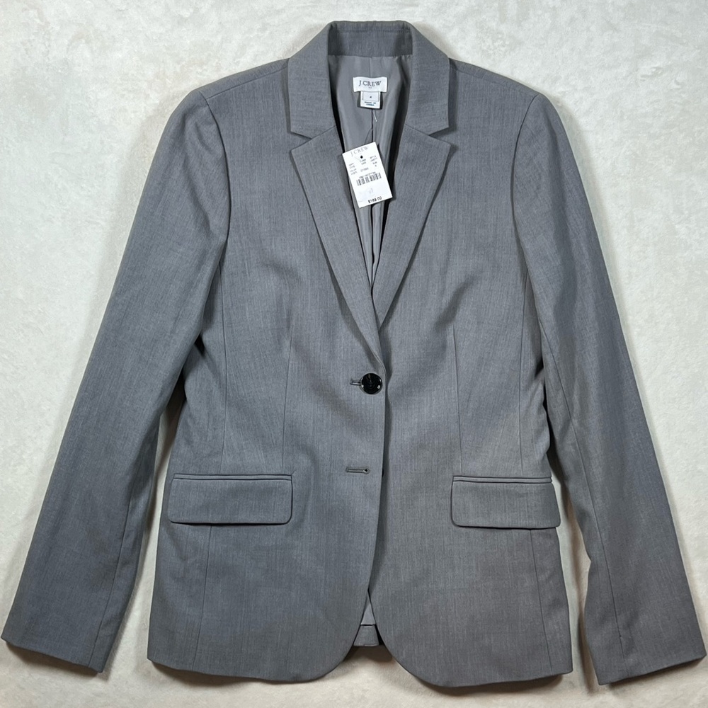 J. Crew Gray Single-Button Suit Blazer
